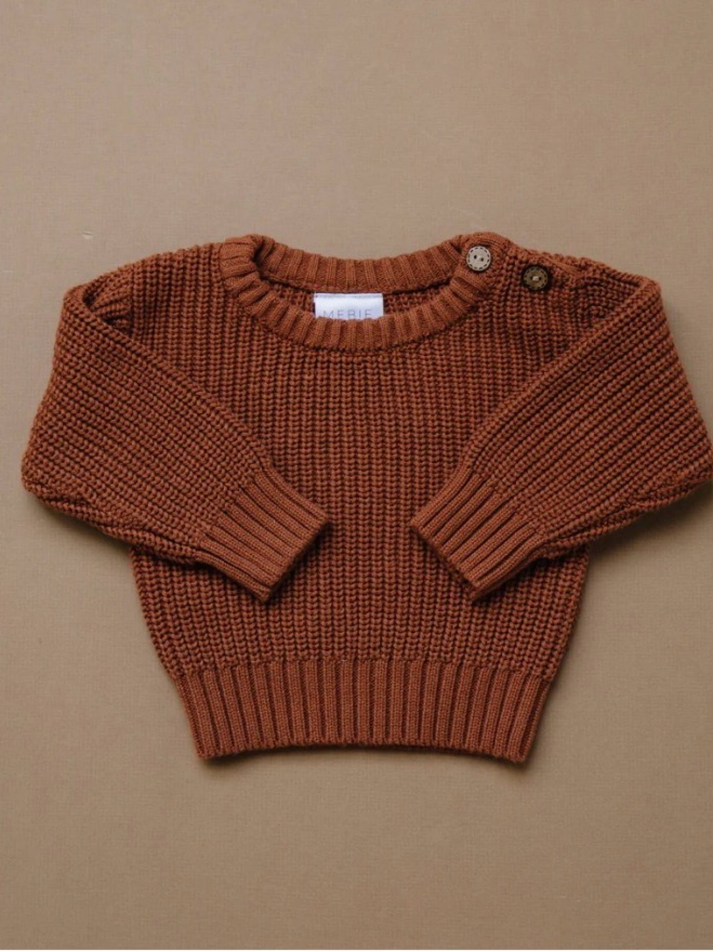 Mebie Baby Chunky Knit Sweater - Rust Size 1Y